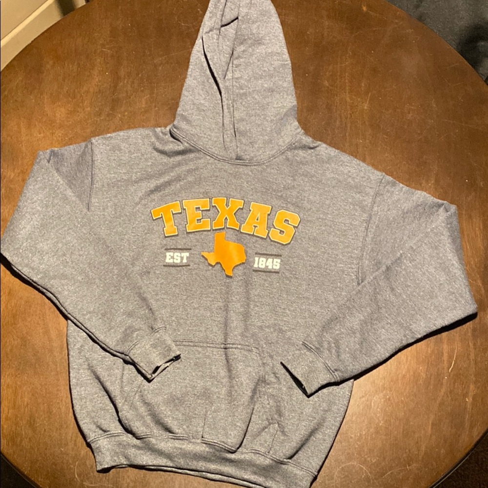 Women’s Size Large Gray Texas Hoodie with Orange  Print